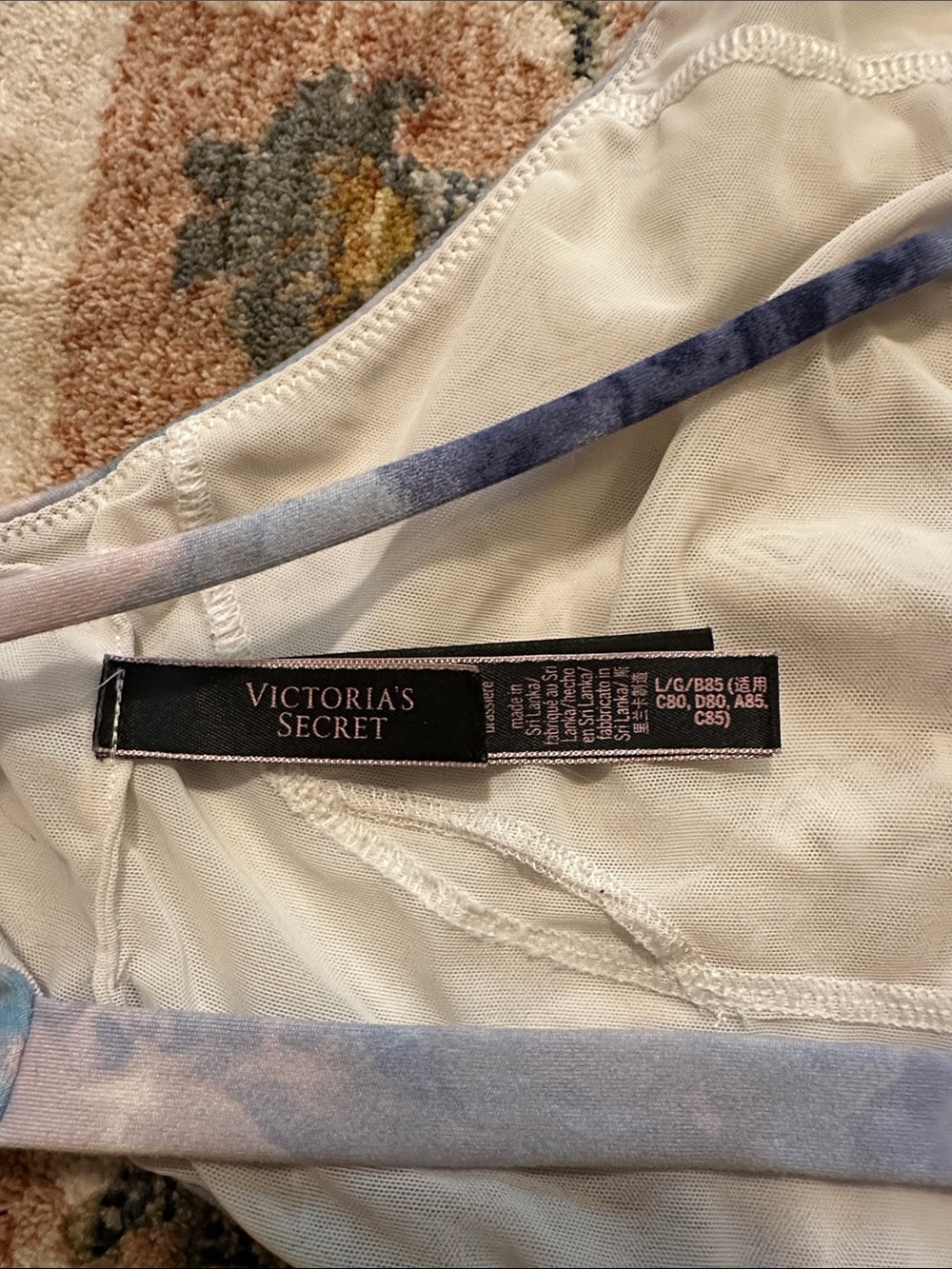 Victoria's Secret open cross back pastel Blue and Pink Marble Tote - Picture 4 of 4